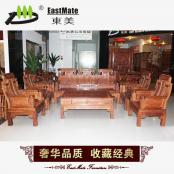 中如意紅木沙發(fā)10件套 客廳家具 非洲花梨實木沙發(fā)