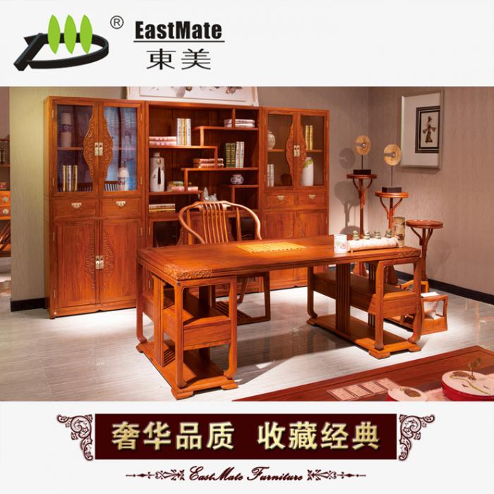 紅木家具 新中式古典刺猥紫檀寫字臺(tái) 花梨實(shí)木辦公桌 辦公臺(tái)