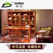 紅木家具 新中式古典實(shí)木桌 刺猥紫檀仿古辦公寫字臺(tái) 書桌