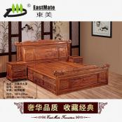 紅木家具 蘭亭序大床 床實(shí)木 1.8米大床 刺猬紫檀 紅木床