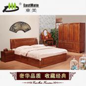 紅木家具 明式素面大床 實(shí)木床 刺猬紫檀 雕花大床 紅木床